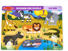 Load image into Gallery viewer, Melissa and Doug Wooden Peg Puzzle - Safari