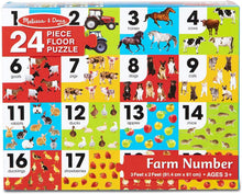 Load image into Gallery viewer, Melissa and Doug 24 Piece Floor Puzzle - Farm Numbers
