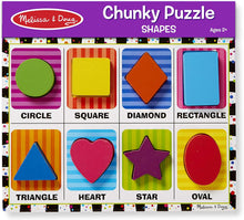 Load image into Gallery viewer, Melissa and Doug Wooden Chunky Puzzle - Shapes