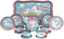 Load image into Gallery viewer, 15 Piece Unicorn Tin Tea Set