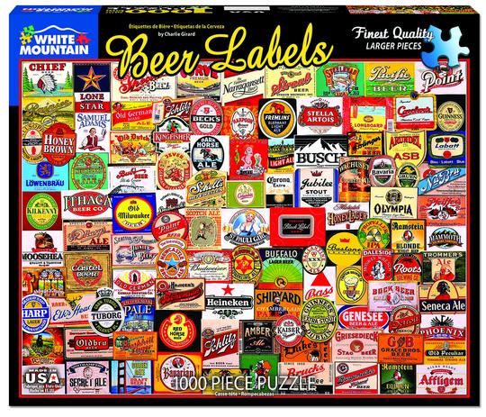 White Mountain 1000 Piece Jigsaw Puzzle - Beer Labels