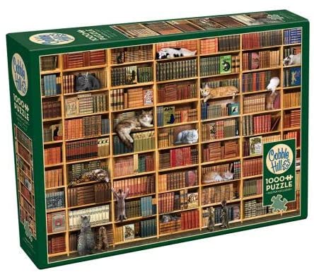 Cobble Hill 1000 Piece Jigsaw Puzzle - Cat Library