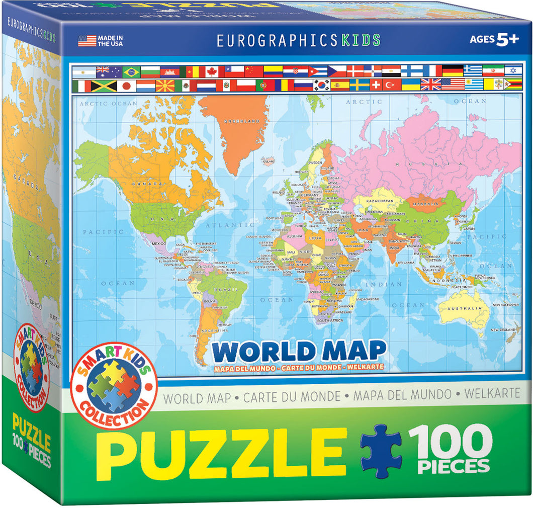 Eurographics 100 Piece Jigsaw Puzzle - Modern Map of the World