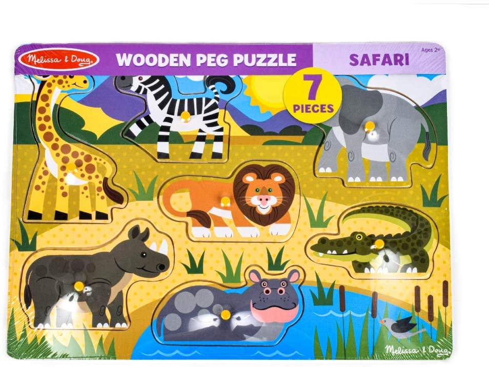 Melissa and Doug Wooden Peg Puzzle - Safari