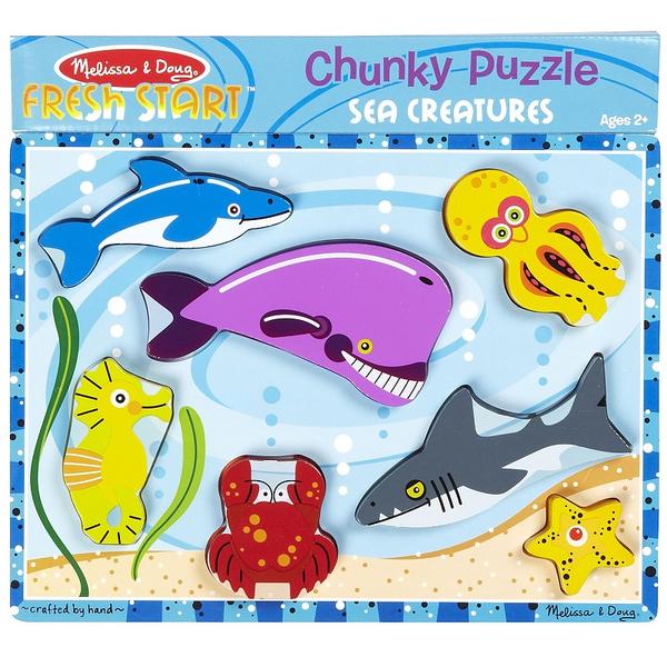 Melissa and Doug Wooden Chunky Puzzle - Sea Creatures