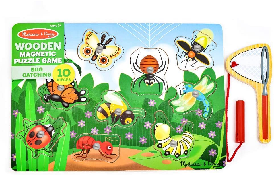 Melissa and Doug Wooden Magnetic Bug Catching Puzzle