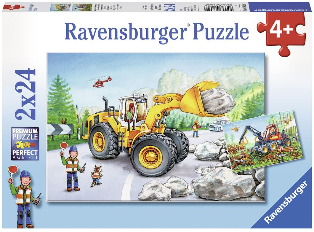 Ravensburger 2 x 24 Piece Jigsaw Puzzle - Diggers At Work