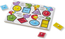Load image into Gallery viewer, Melissa and Doug Wooden Peg Puzzle - Shapes
