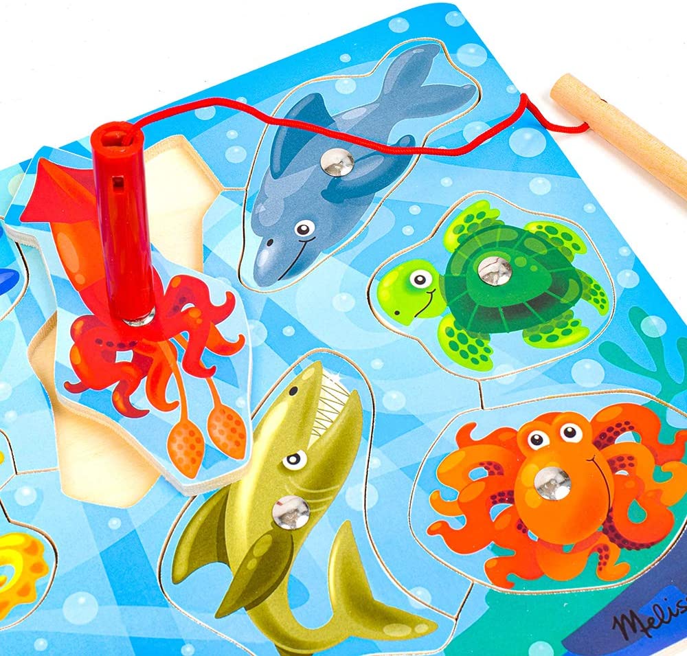 Ed.Inter 2in1 Wooden fishing Puzzle with magnetic, Hobbies & Toys