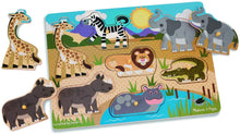 Load image into Gallery viewer, Melissa and Doug Wooden Peg Puzzle - Safari
