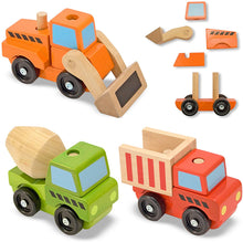 Load image into Gallery viewer, Melissa and Doug Stacking Construction Vehicles
