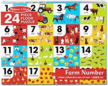 Load image into Gallery viewer, Melissa and Doug 24 Piece Floor Puzzle - Farm Numbers
