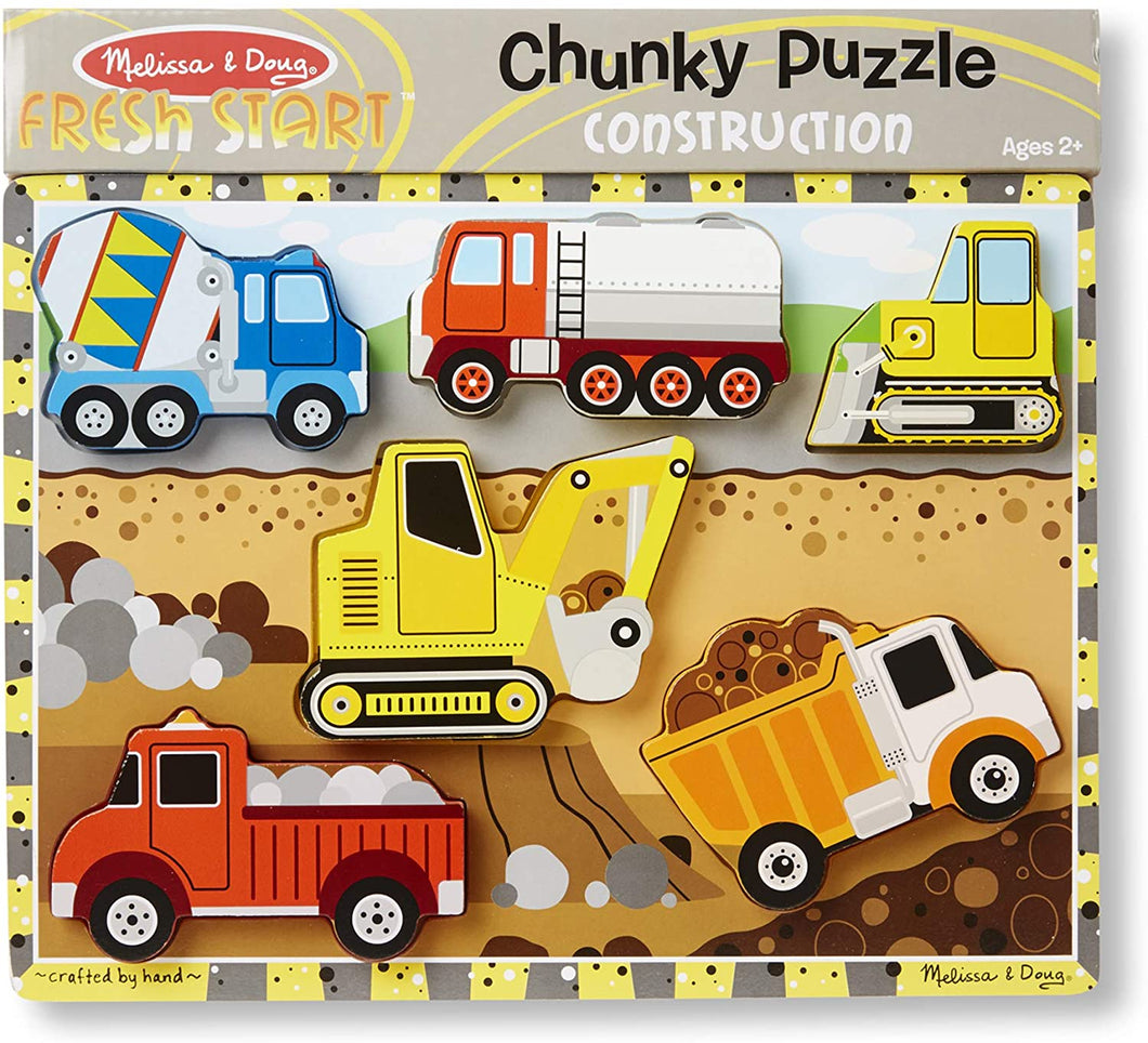 Melissa and Doug Wooden Chunky Puzzle - Construction