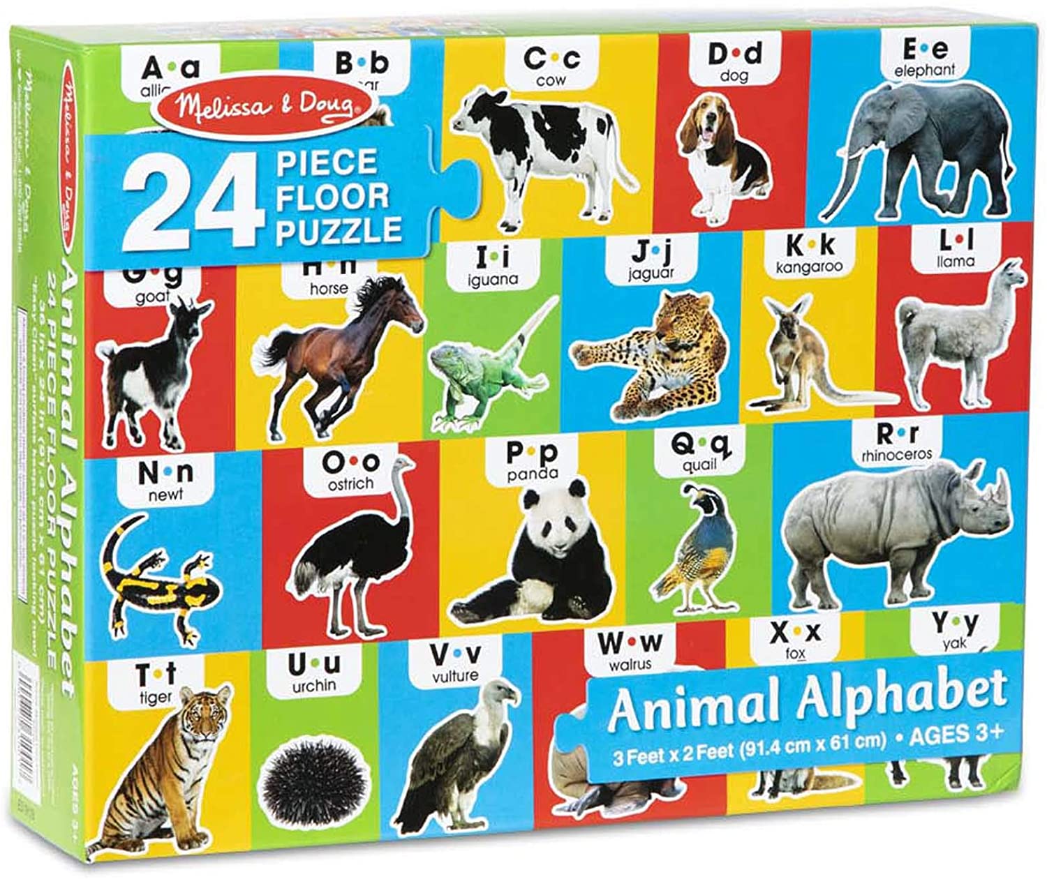 Melissa and Doug 24 Piece Floor Puzzle Animal Alphabet Kinderladen