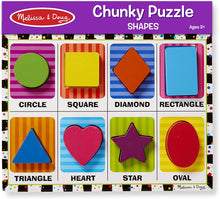 Load image into Gallery viewer, Melissa and Doug Wooden Chunky Puzzle - Shapes
