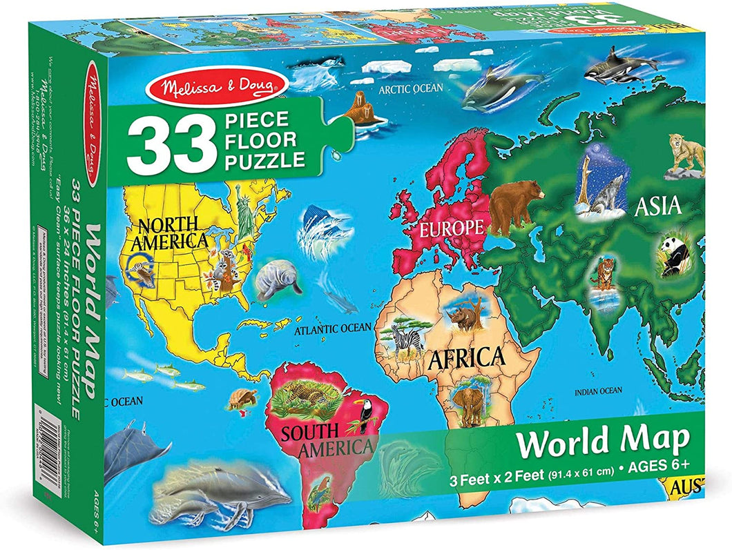 Melissa and Doug 33 Piece Floor Puzzle - World Map