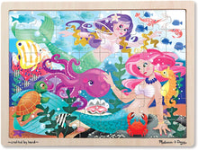 Load image into Gallery viewer, Melissa and Doug 48 Piece Wooden Tray Jigsaw Puzzle - Mermaids
