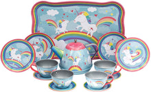 Load image into Gallery viewer, 15 Piece Unicorn Tin Tea Set
