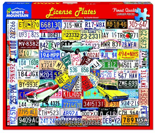 White Mountain 1000 Piece Jigsaw Puzzle - License Plates